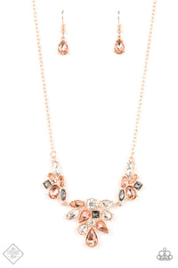 Completely Captivated Necklace (Rose Gold, Silver, Orange)