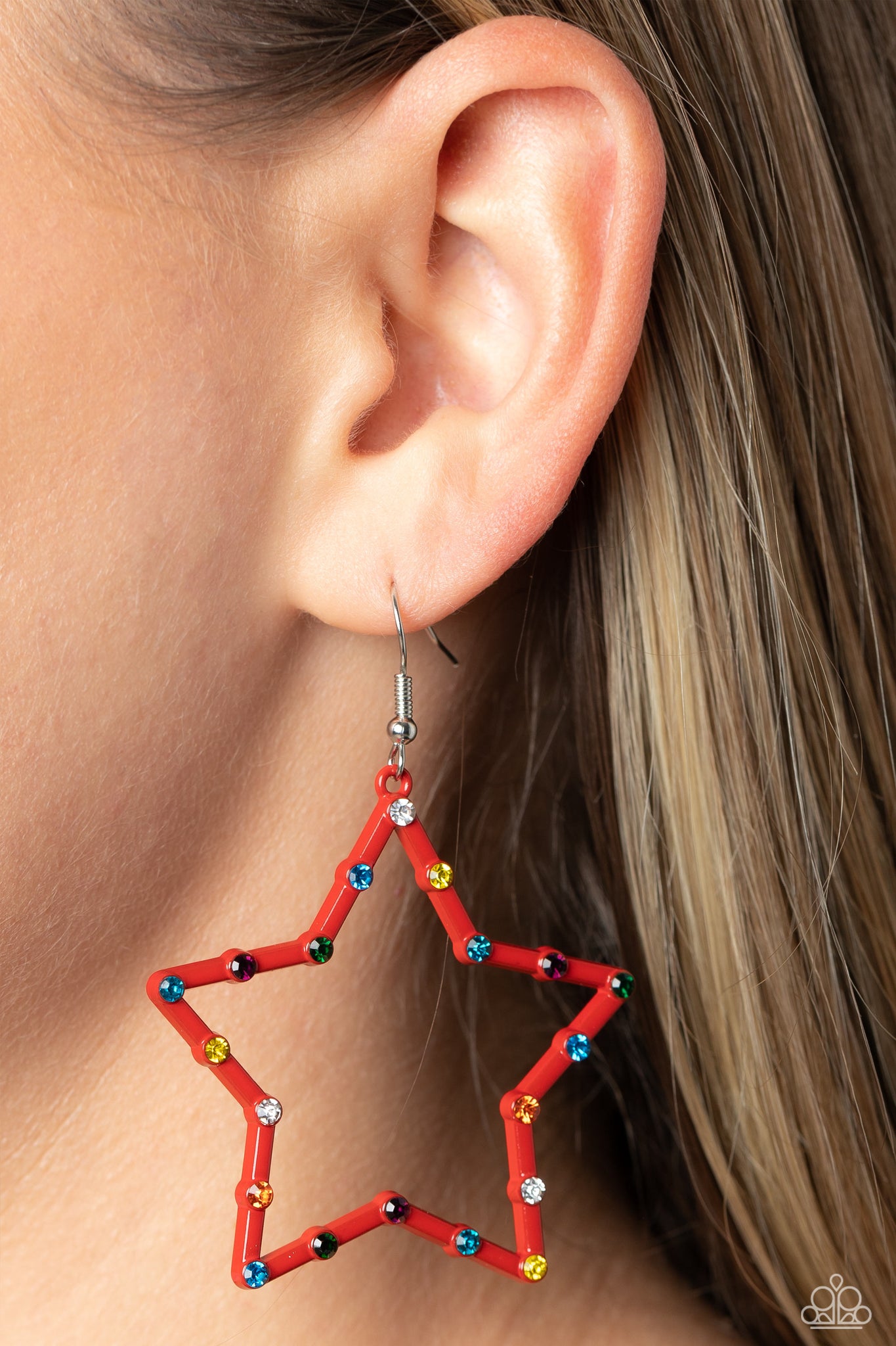 Confetti Craze Red Earring