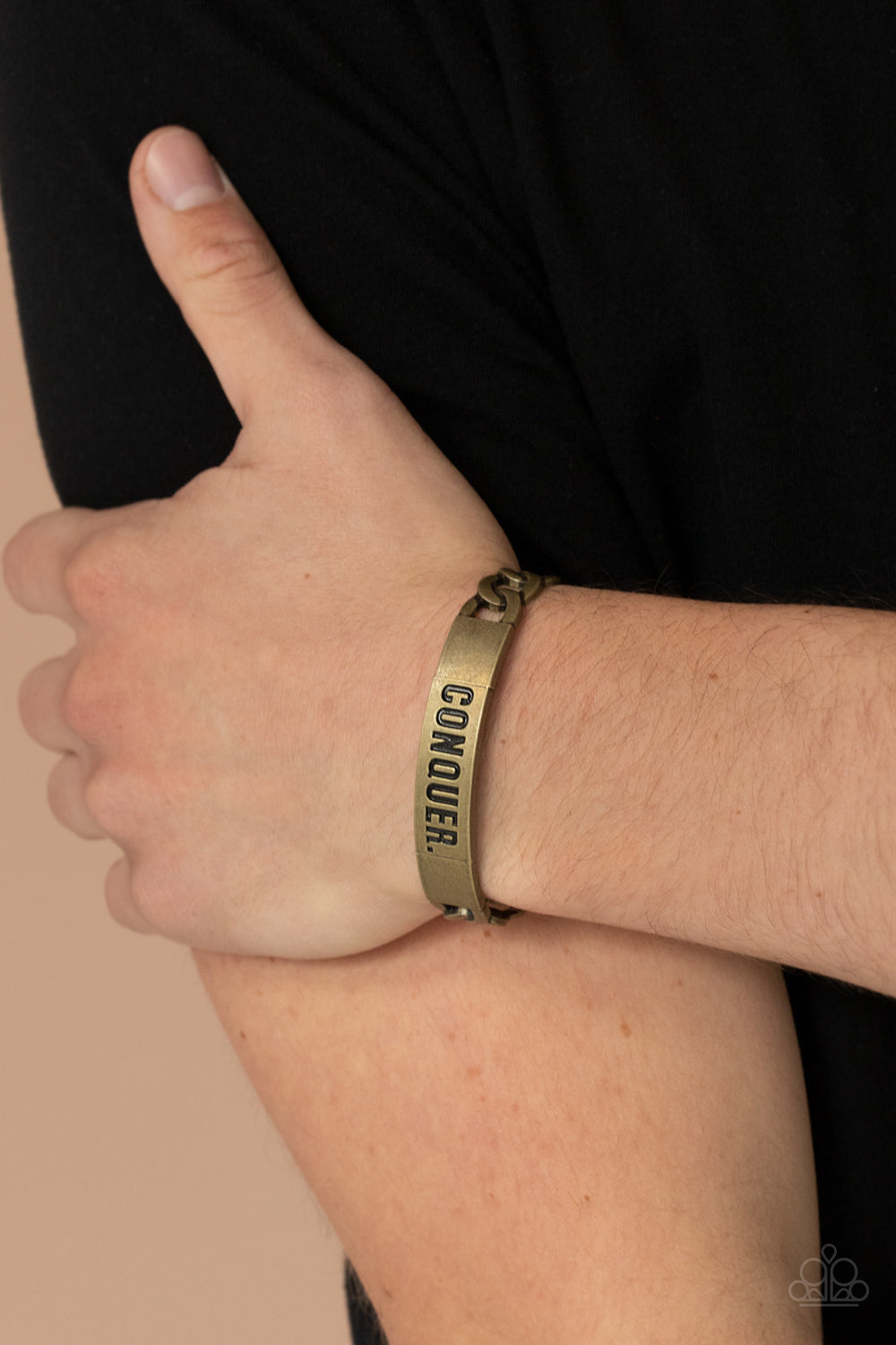 Conquer Your Fears Brass Bracelet