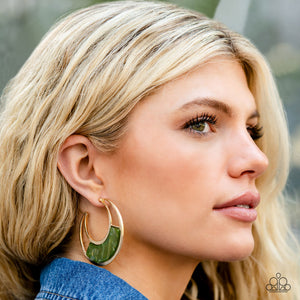 Contemporary Curves Green Earring