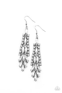 Crown Heiress Earring (Silver, White)
