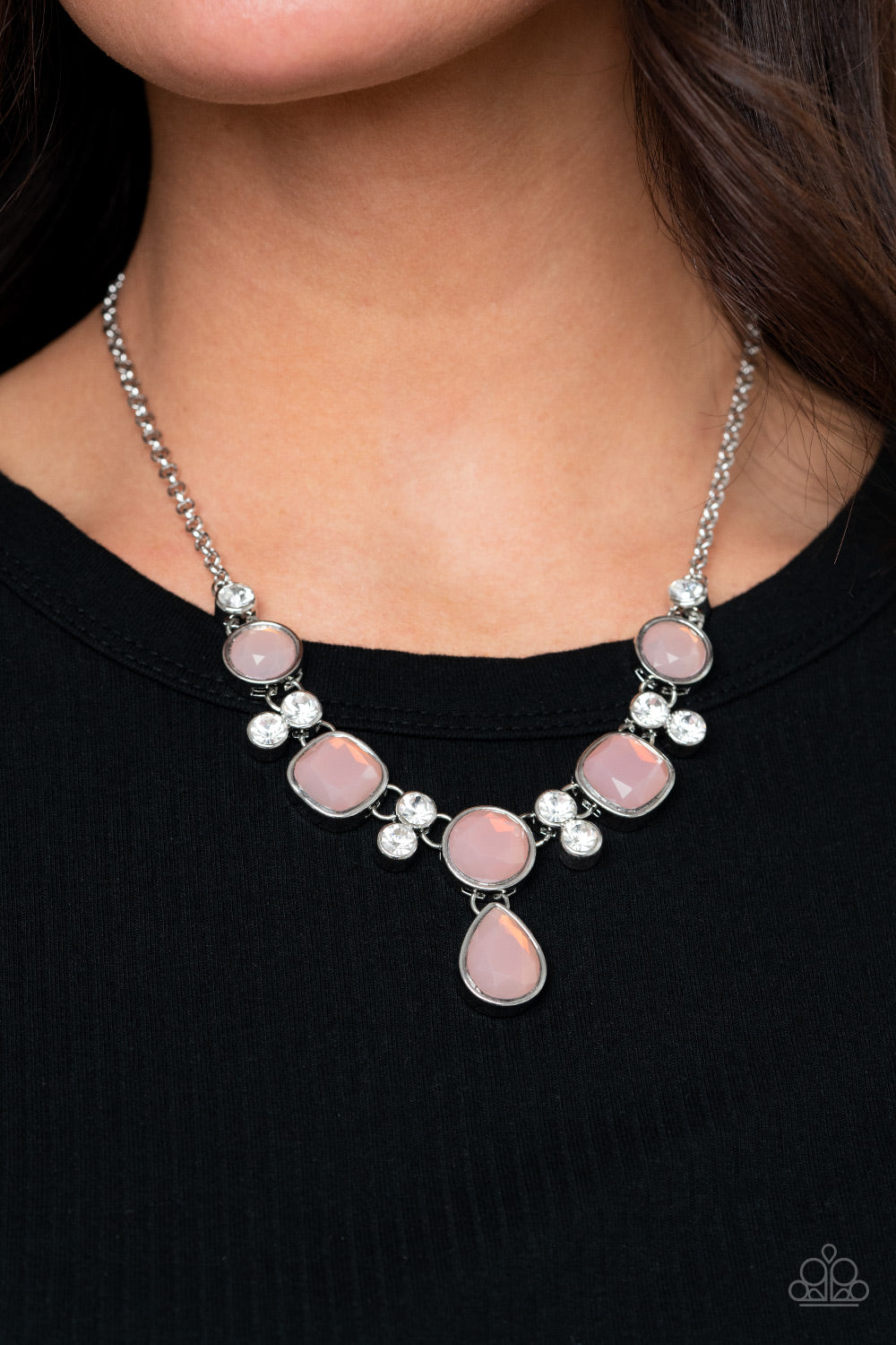 Crystal Cosmos Pink Necklace