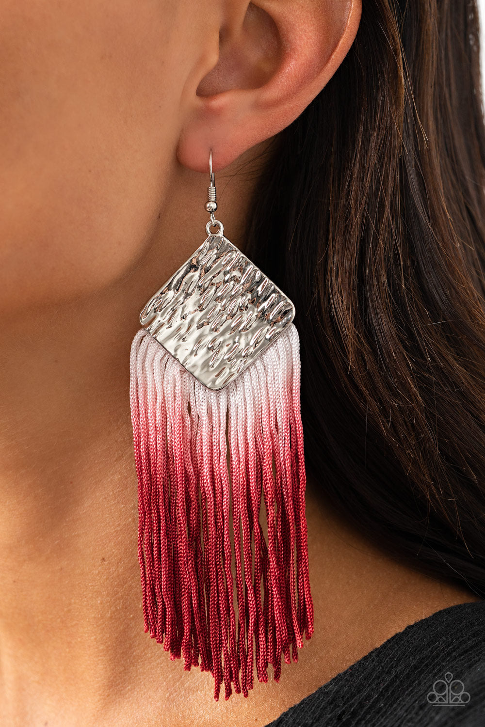 Dip The Scales Red Earring
