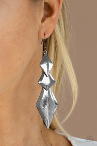 Danger Ahead Black Earring