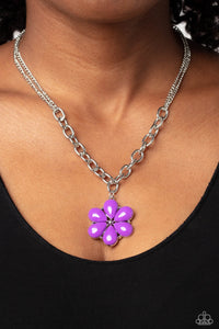 Dazzling Dahlia (Purple, Yellow) Necklace