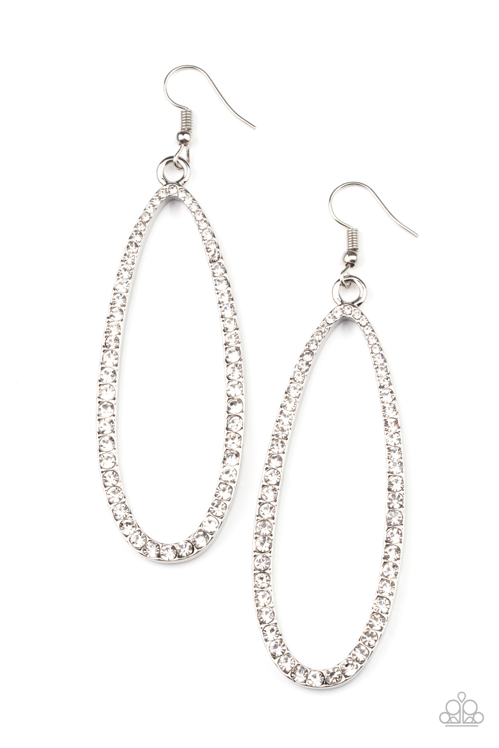 Dazzling Decorum White Earring