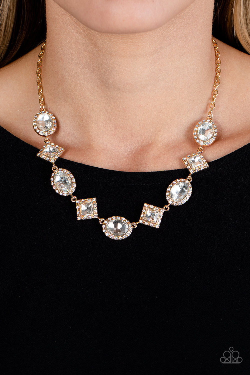 Diamond of the Season Necklace (White, Black, Gold)