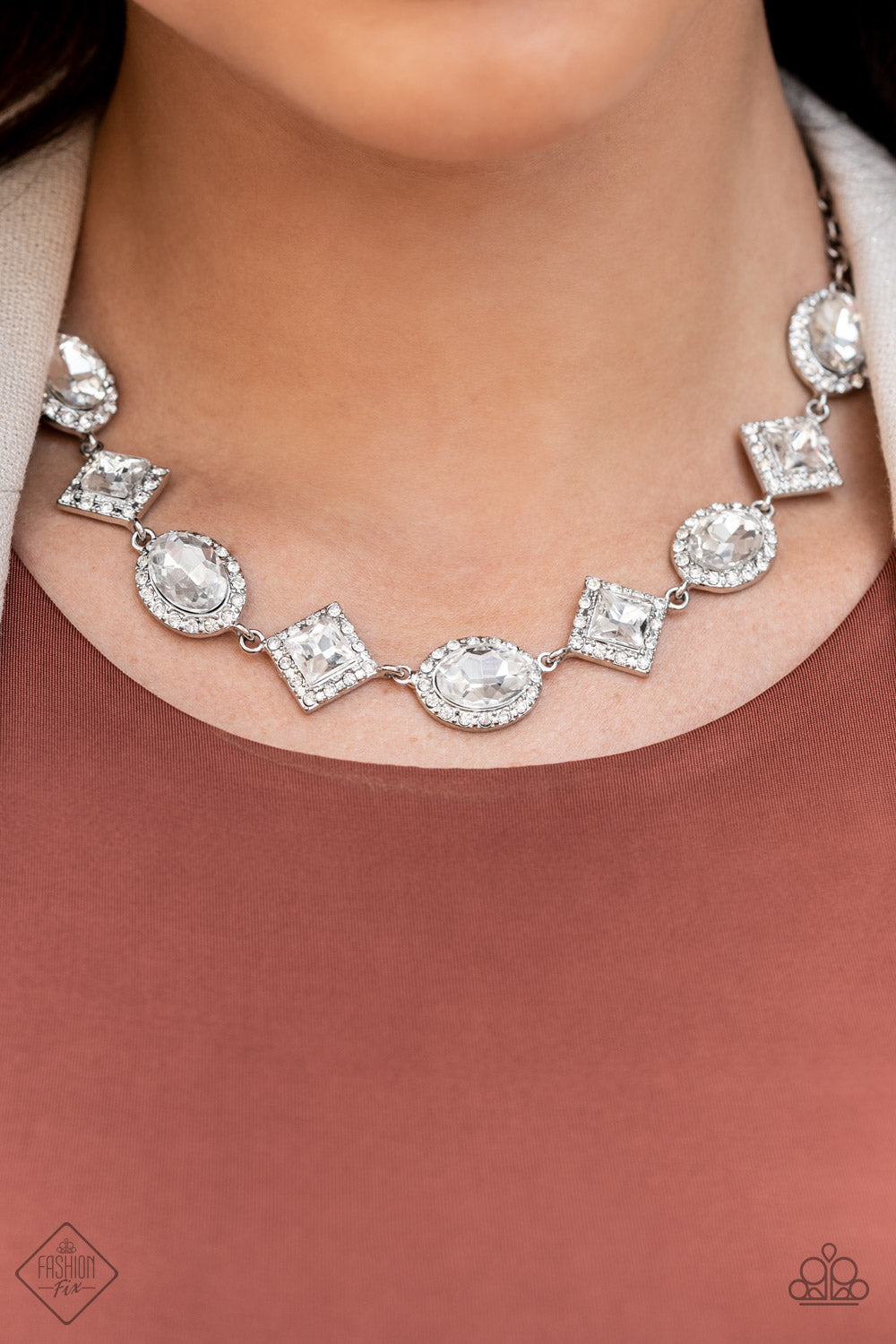 Diamond of the Season Necklace (White, Black, Gold)
