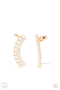 Doubled Down On Dazzle Earring  (Gold, White)