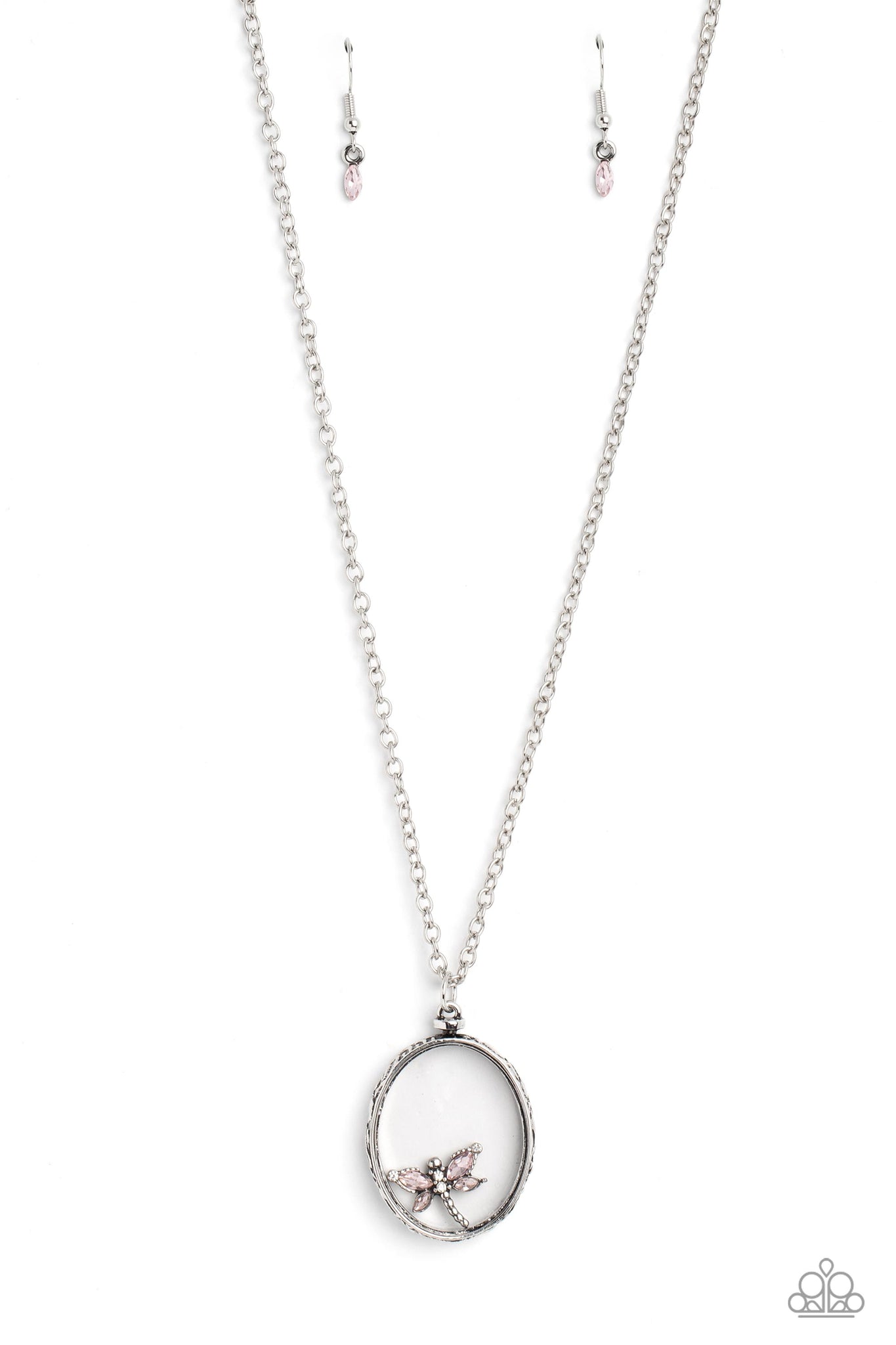 Dynamic Dragonfly Pink Necklace