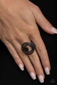 Edgy Eclipse Black Ring