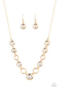 Elegantly Elite Necklace (White, Gold)