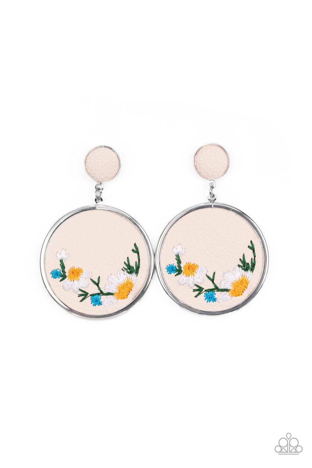 Embroidered Gardens Earring (Multi, Yellow)