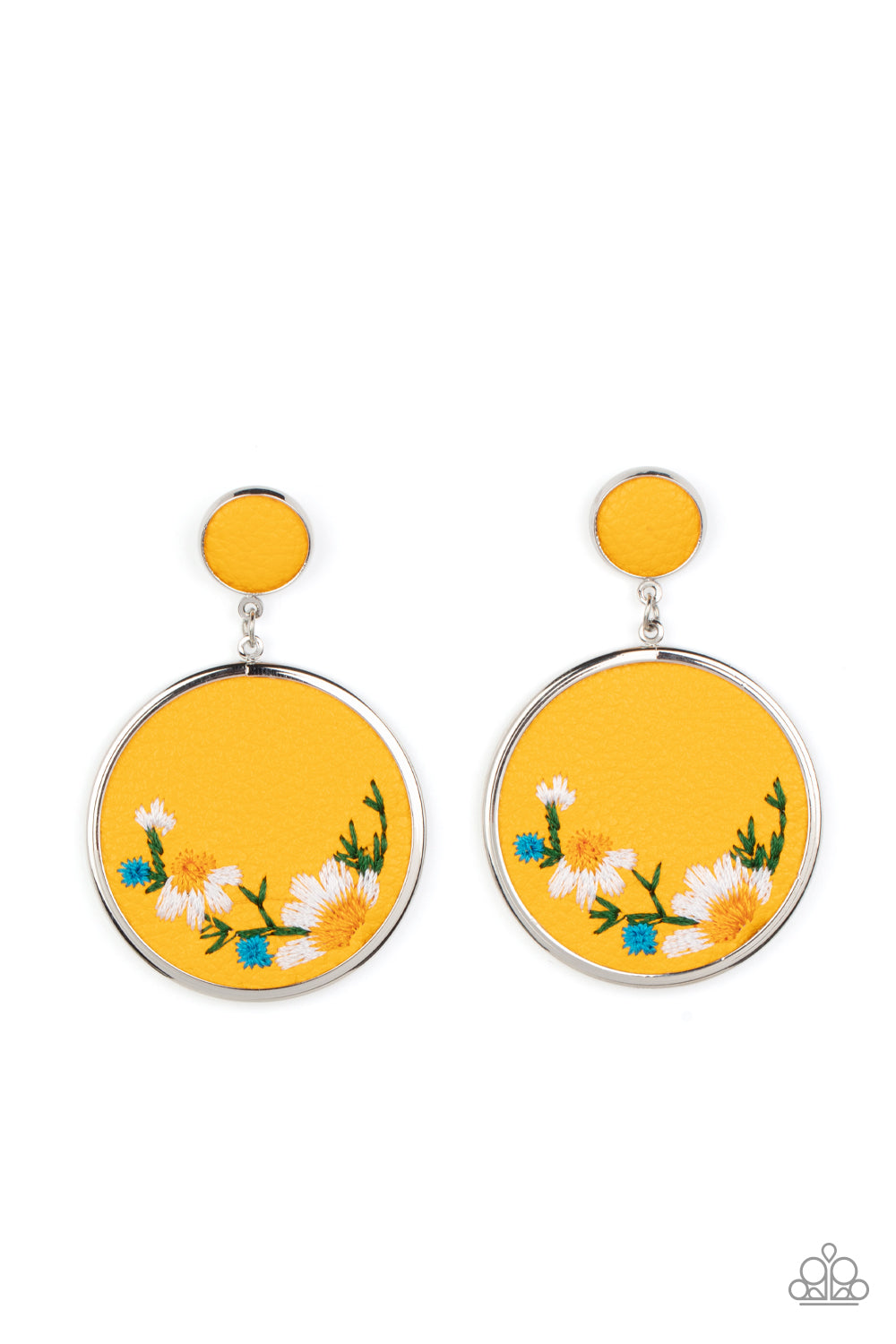 Embroidered Gardens Earring (Multi, Yellow)