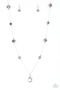 Champagne On The Rocks Lanyard Silver Necklace