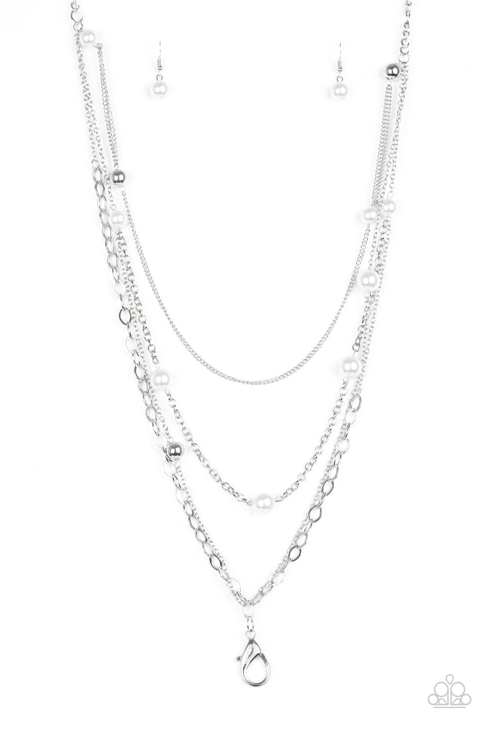 Glamour Grotto Lanyard White Necklace