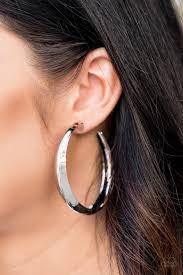 Let's Get Ready TO Rumble Silver Hoop Earring