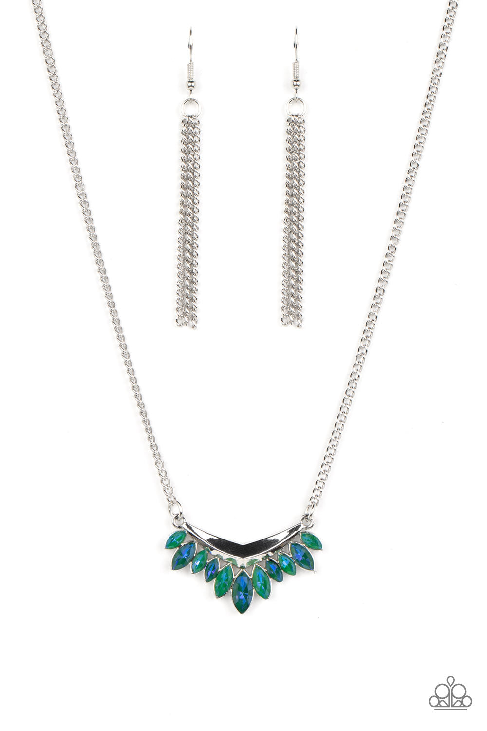 Flash of Fringe Necklace (Pink, Green)