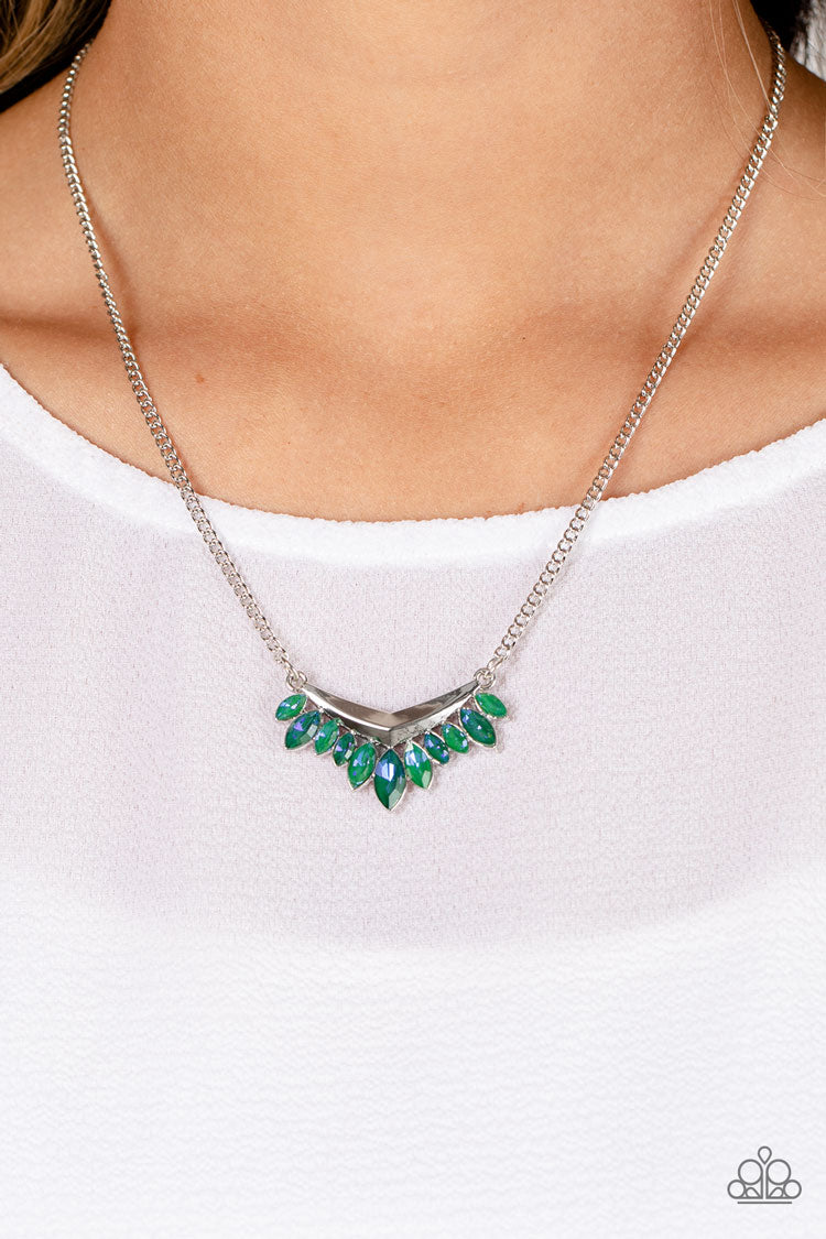 Flash of Fringe Necklace (Pink, Green)