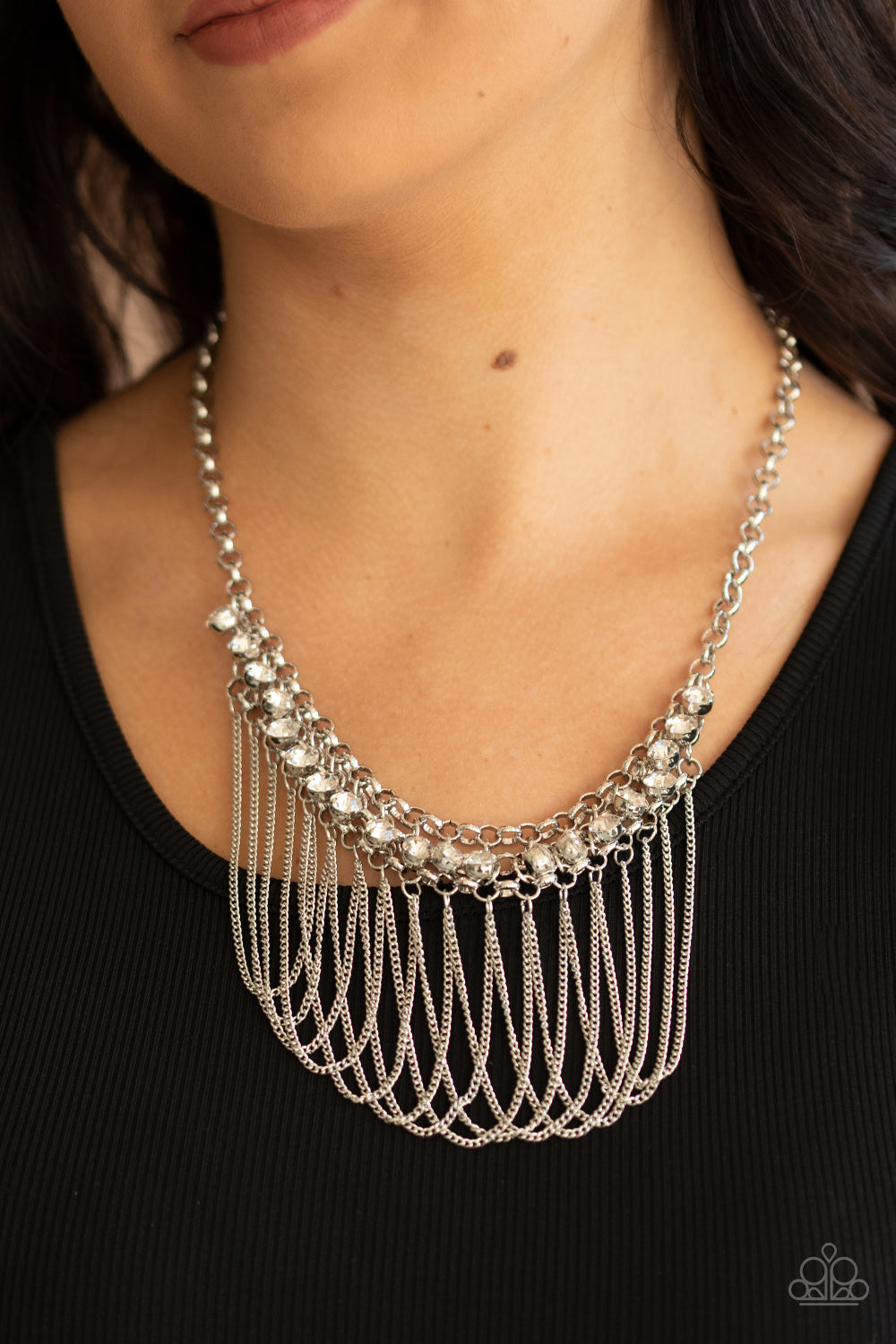Flaunt Your Fringe White Necklace