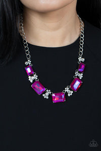 Flawlessly Famous Necklace (Red, Multi, Pink)