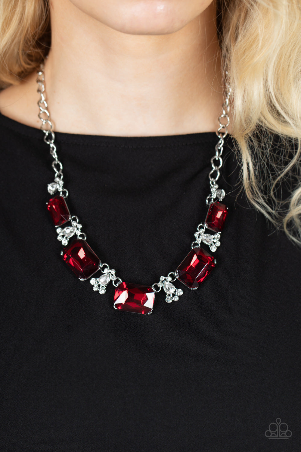 Flawlessly Famous Necklace (Red, Multi, Pink)