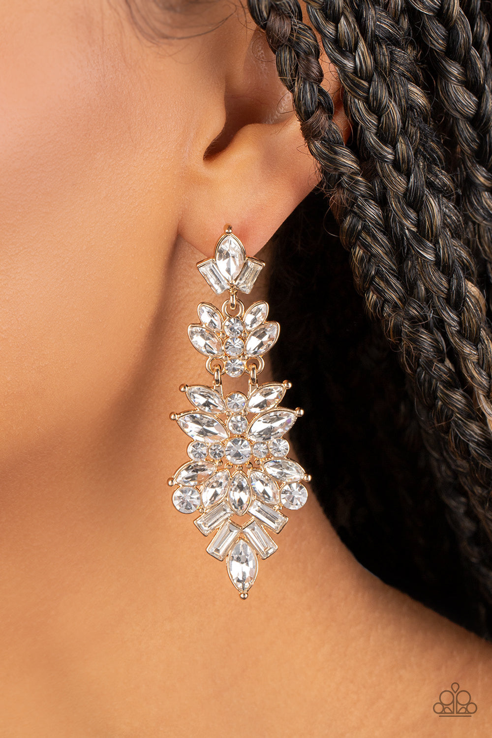 Frozen Fairytale Earring (White, Multi, Gold)