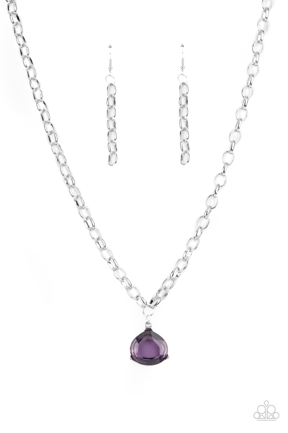 Gallery Gem Necklace (Red, Purple,Silver)
