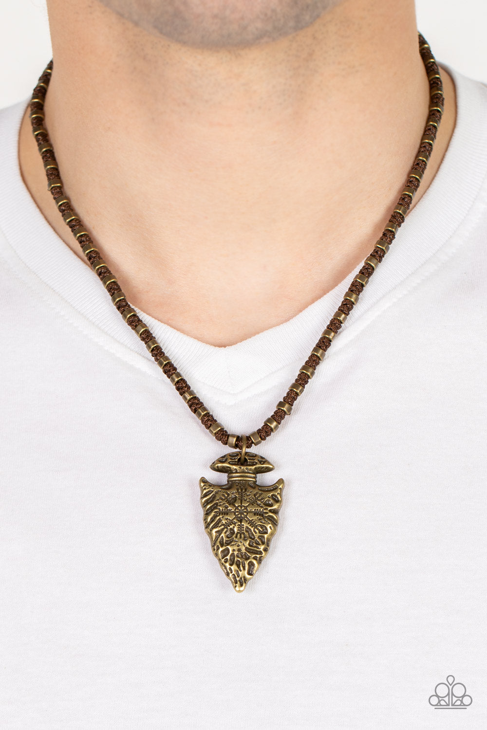 Get Your ARROWHEAD in the Game Necklace (Black, Brass)