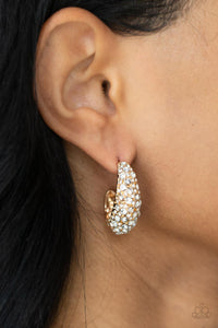 Glamorously Glimmering Earring (White, Multi, Gold)