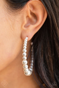Glamour Graduate Earring (White, Silver, Black)
