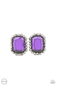 Glitter Enthusiast Purple Clip On Earring