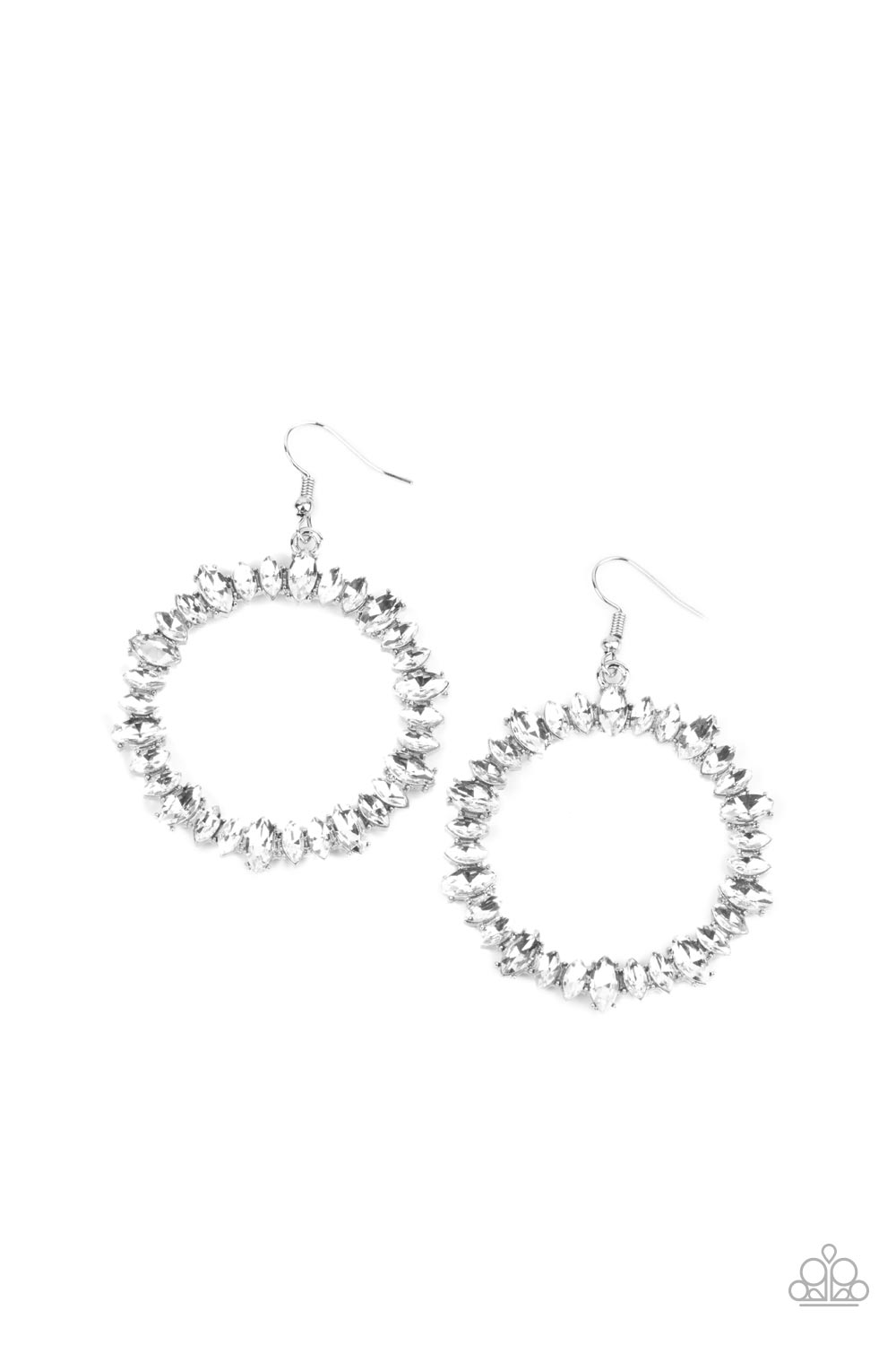 Glowing Reviews Earring (White, Silver)