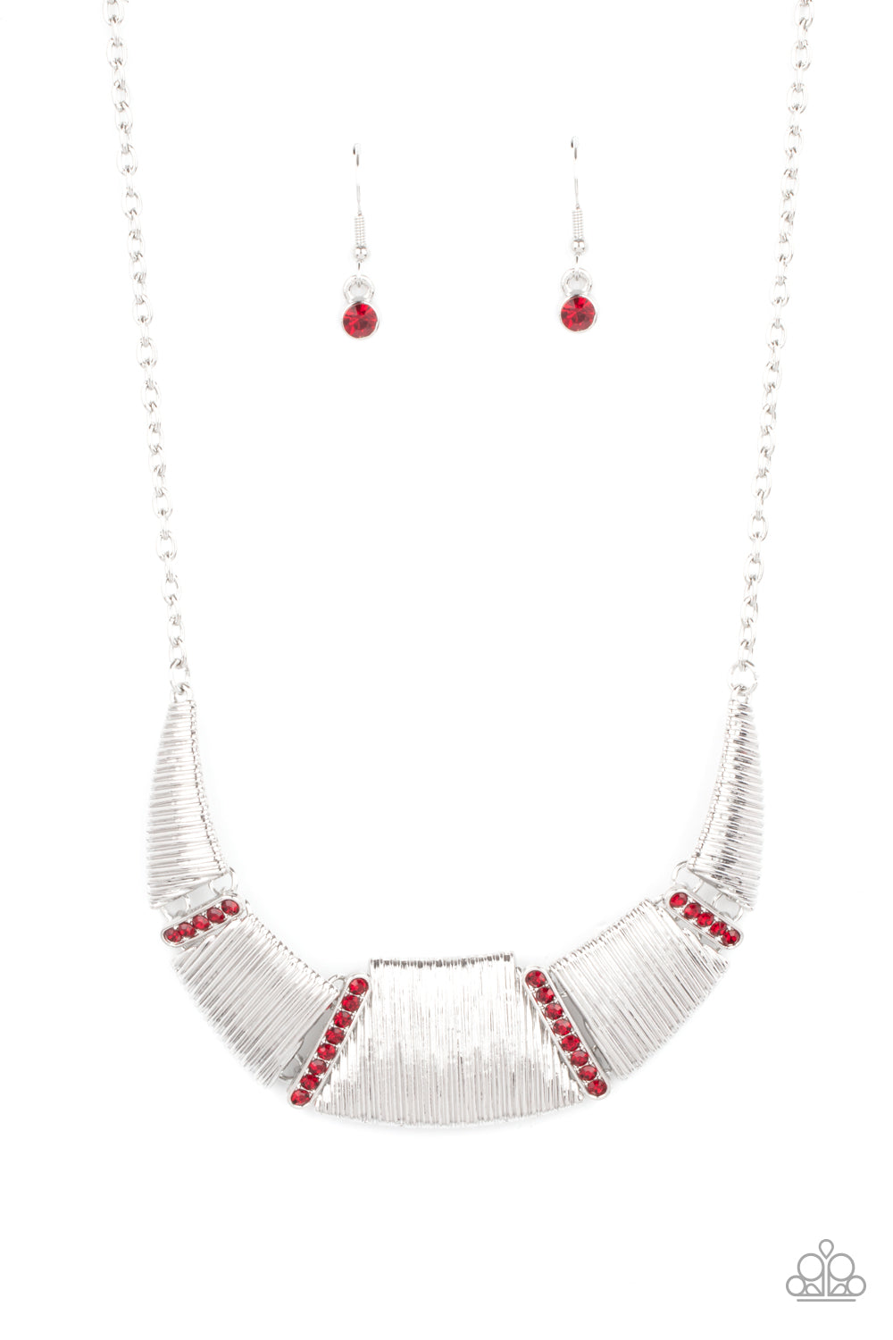 Going Through Phases Necklace (Red, Multi)