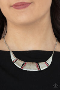 Going Through Phases Necklace (Red, Multi)