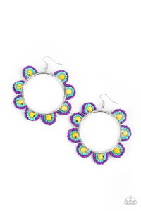 Groovy Gardens Earring (Blue, Brown,Yellow)