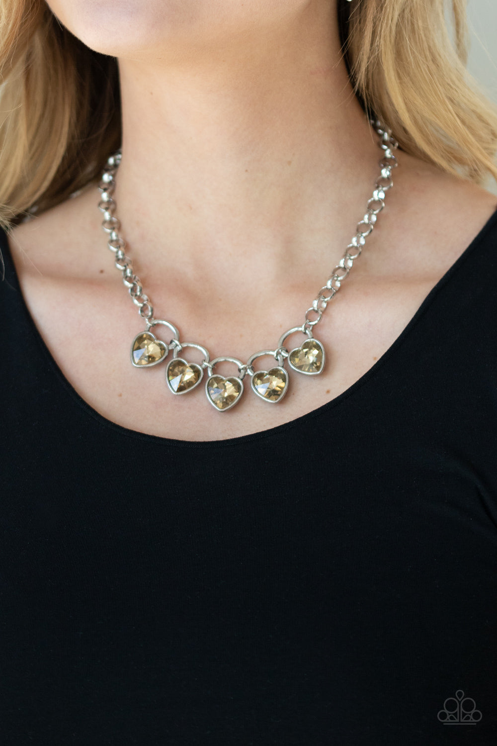 HEART On Your Heels Brown Necklace