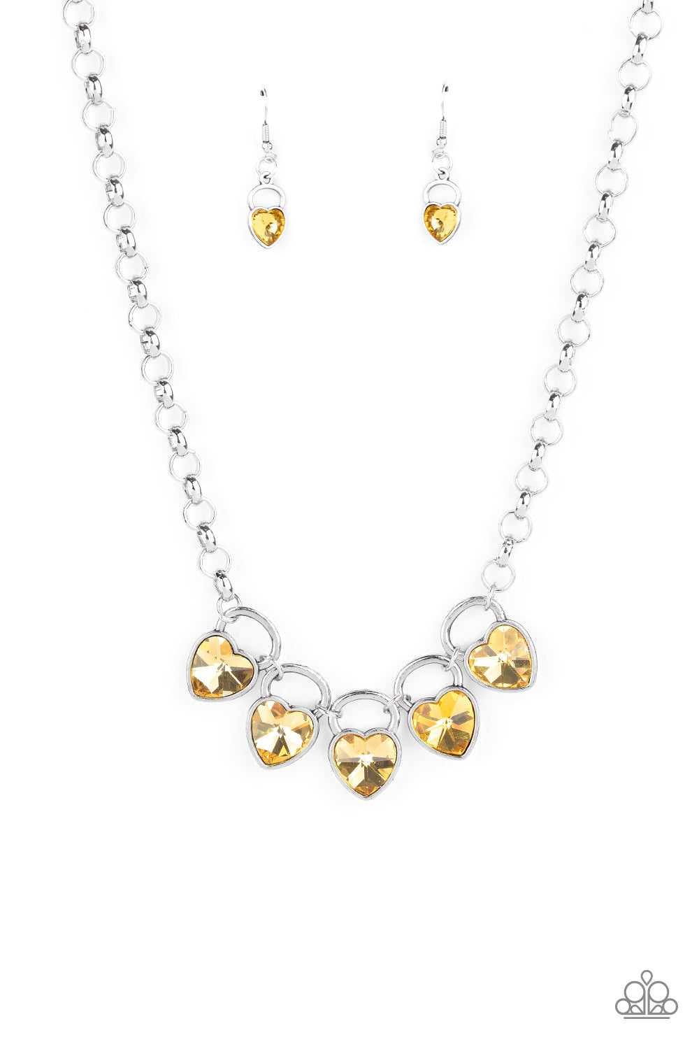 HEART On Your Heels Yellow Necklace