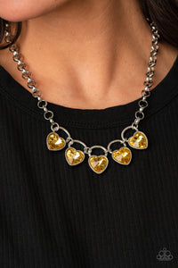 HEART On Your Heels Yellow Necklace