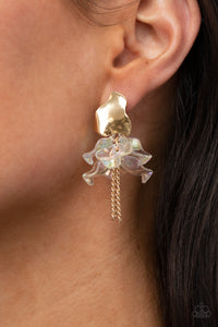 Harmonically Holographic Earring (White, Gold)