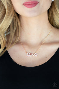 Head Over Heels In Love Gold Necklace