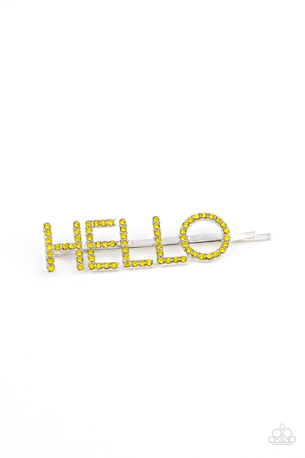 Hello There Hair Clip (Green, Yellow)