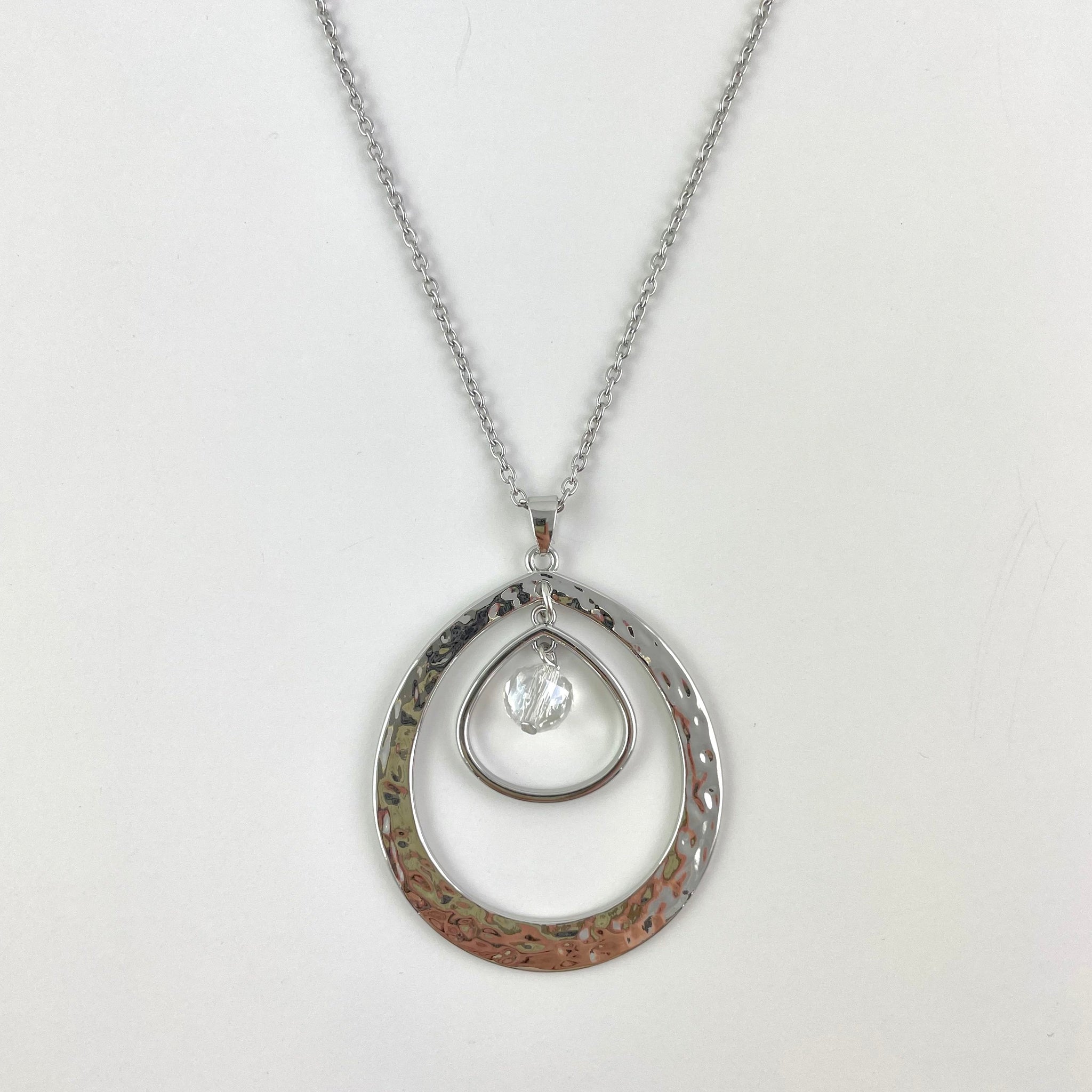 Tasteful Teardrops White Necklace