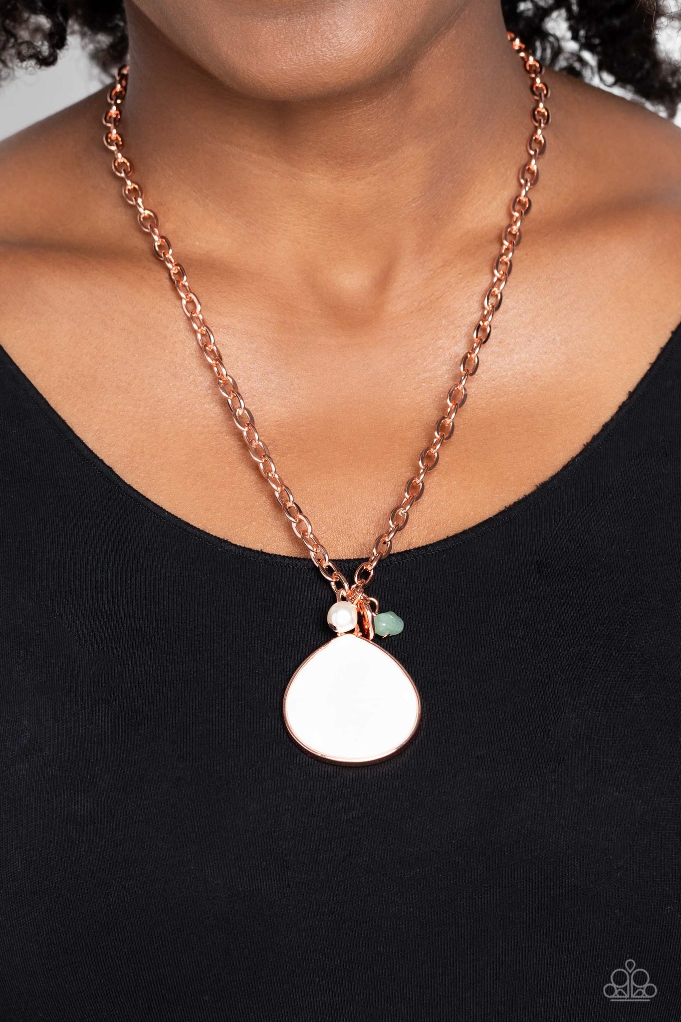 I Put A SHELL On You Necklace (Brown, Copper)