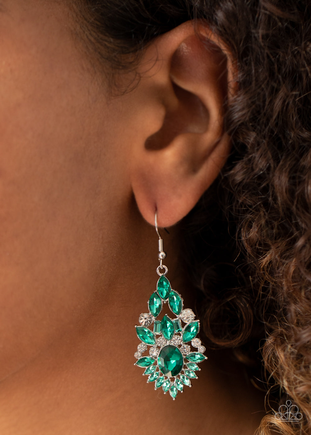 Ice Castle Couture Green Earring