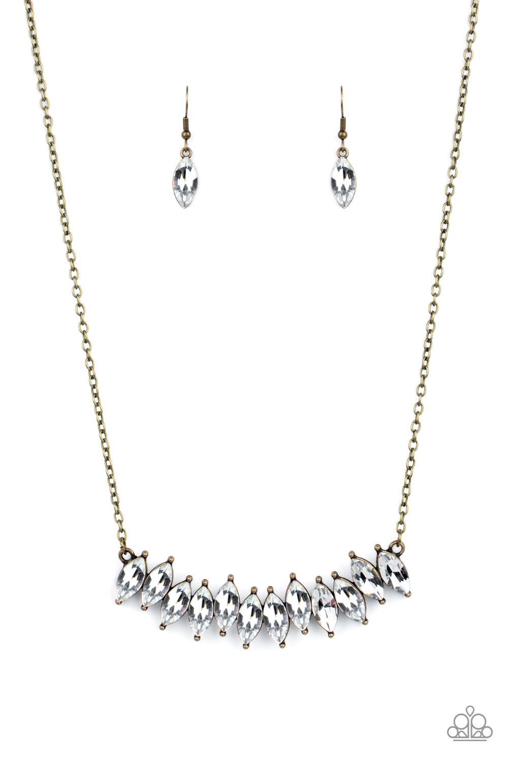 Icy Intensity Brass Necklace