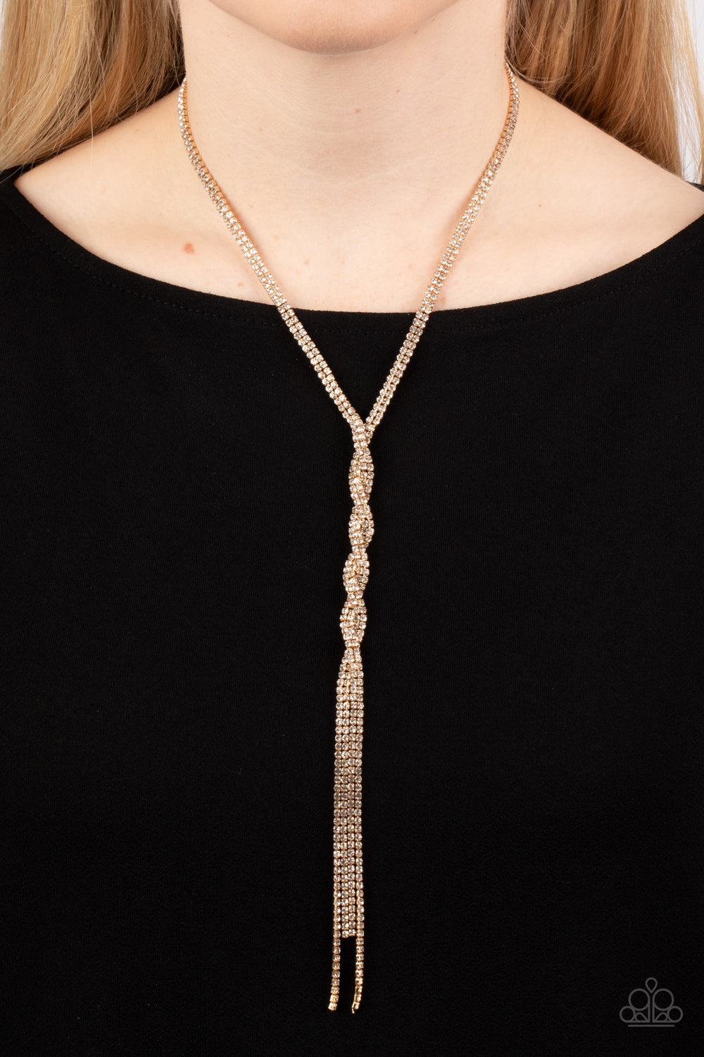 Impressively Icy Necklace (White, Gold)