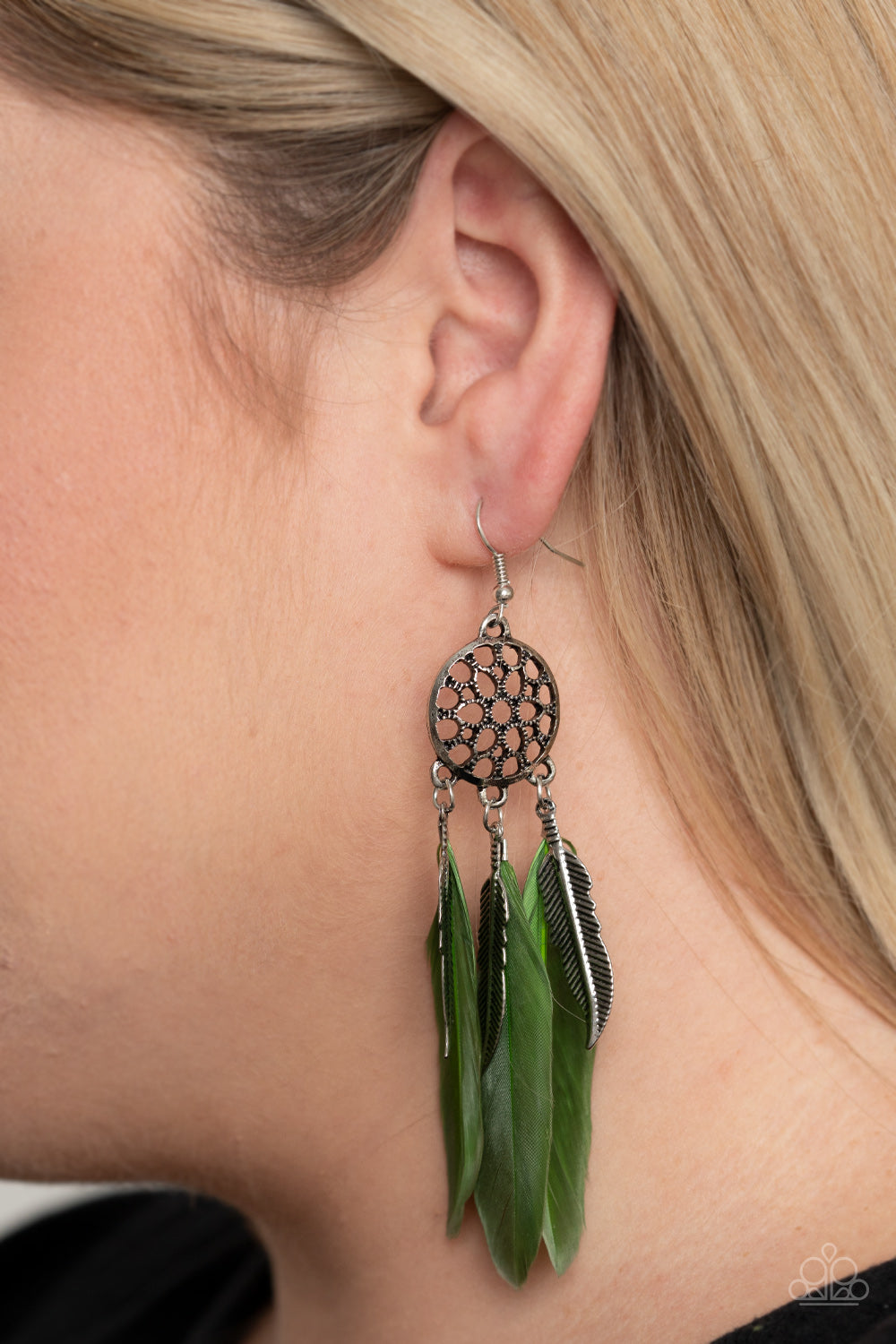 In Your Wildest DREAM-CATCHERS Green Earring