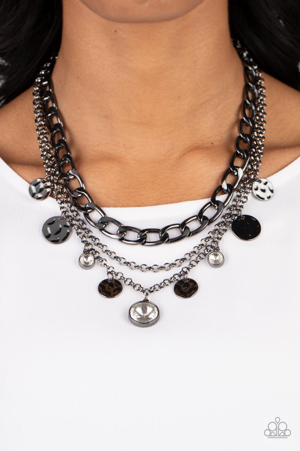 Industrial Noise Necklace (White, Black)