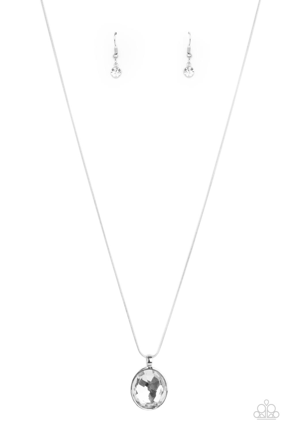 Instant Icon Necklace (White, Silver)